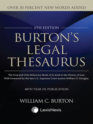 cover image of Burton's Legal Thesaurus